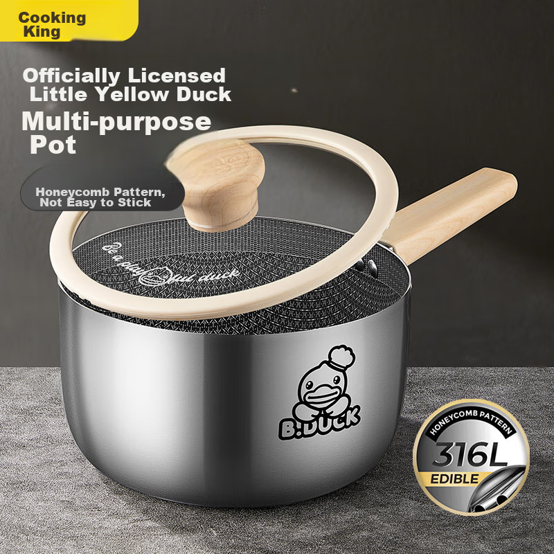 COOKER KING 316 Stainless Steel Milk Pot 18cm, Induction Cooker And Gas Stove Soup Pot, Frying Pan, Baby Food Pot