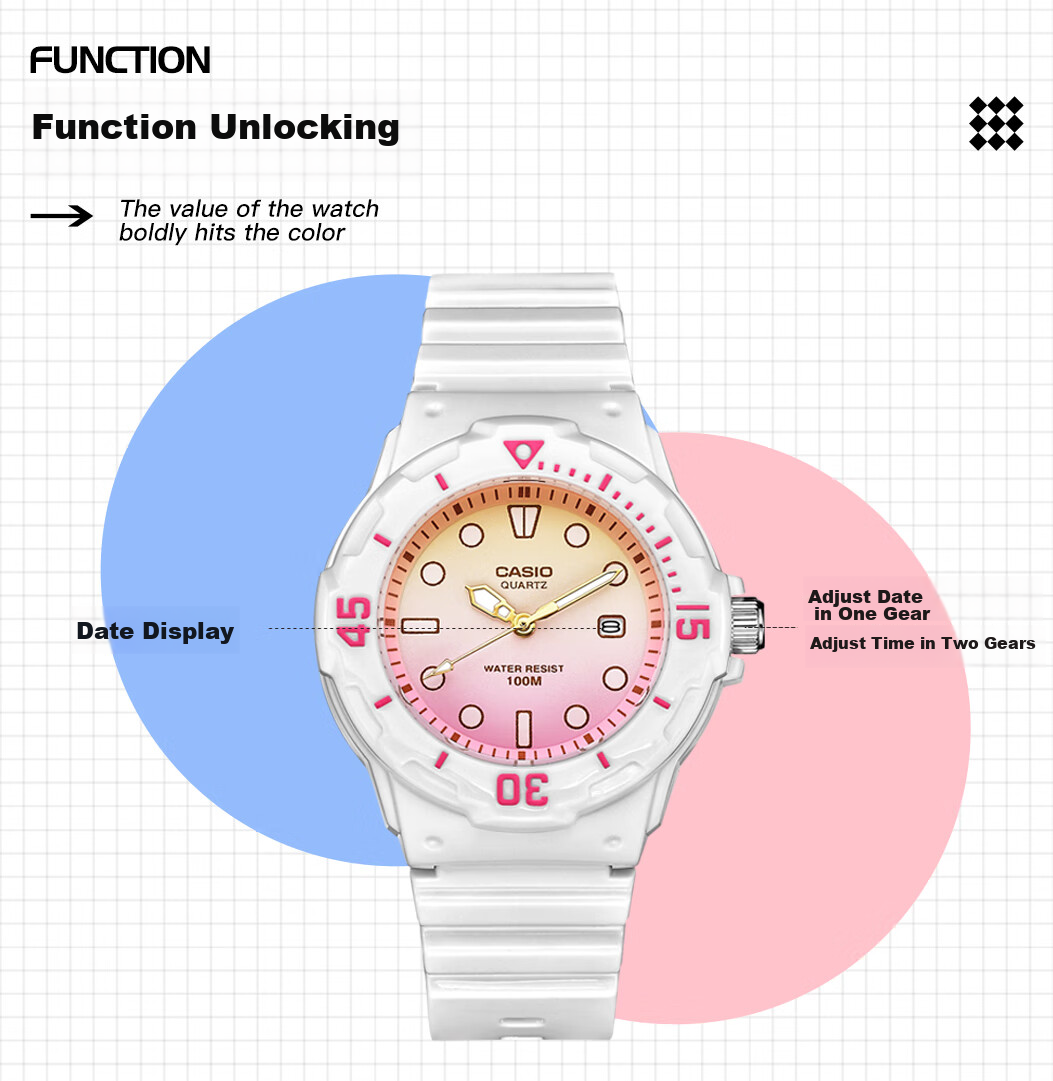 Casio Watch for Women Students, Exams, Children's Analog Watch, Luminous, Sports, Waterproof, Quartz Watch for Men And Women LRW-200H 4