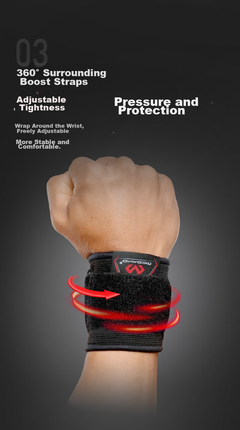 McDavid Tennis, Volleyball, Badminton Fitness Wrist Support Breathable Compression Band for Men And Women 513 Black L/XL 7