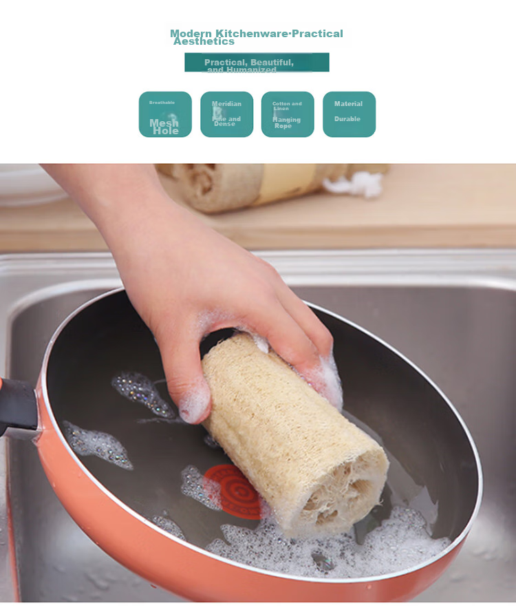 AOmeiyou Dish Scrubber, Loofah Sponge Scrubber for Dishes And Pots, Loofah Sponge Cleaning Tool, 3-Pack 6