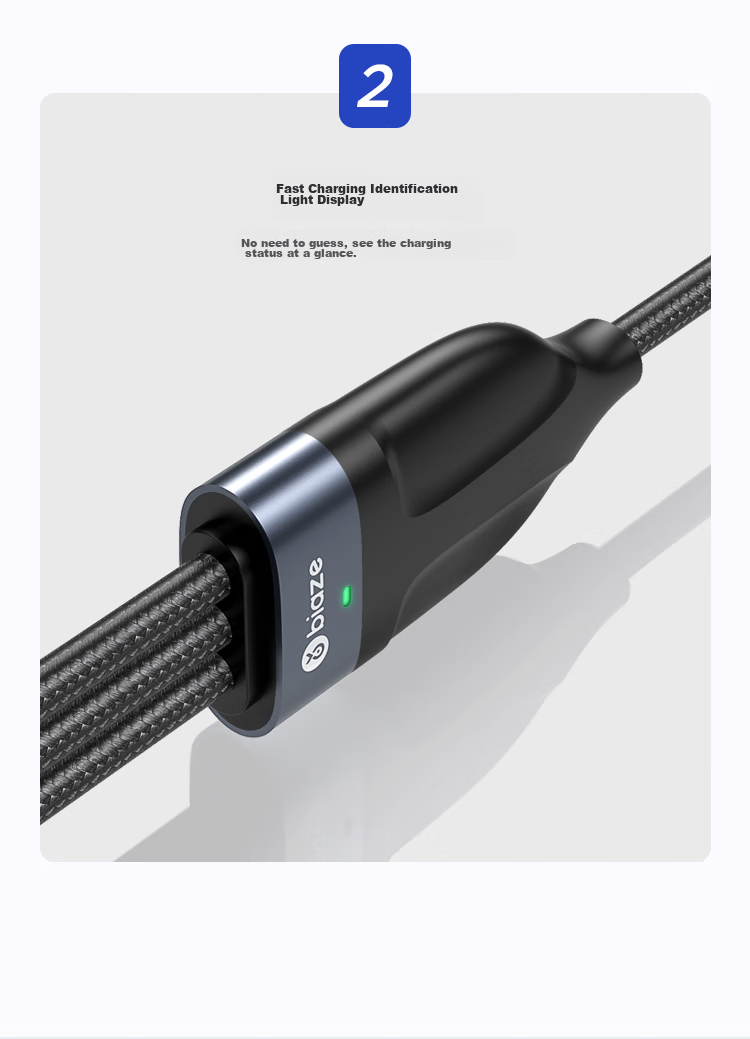 BIAZE Three-In Data Cable, Type-C Fast Charging Cable 100W, Three-In Charging Cable for Car Use, Compatible with Apple IPhone 18/17/16/15/14/13, Huawei, Xiaomi, Android Phones 10