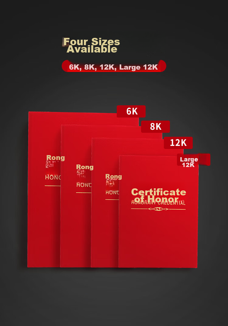 Jinlongxing 6K Velvet Classic Honor Certificate, Award Certificate, Presentation Certificate, Diploma, Certificate Cover, 10-Pack [With 20 Inner Pages] A3009 3