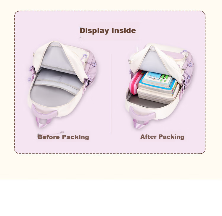 COOLBABY Middle School Student Backpack with Large Capacity And Multiple Compartments, Girls' High School Student Shoulder Bag, Karisha Series 8