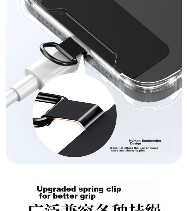 ESCASE Ultra-Thin Metal Clip Phone Case, Universal Phone Holder for Huawei, Apple, Android Phones, Lanyard Strap, Multi-Dopamine Compatible, No Case Interference, MO3Pro Gold Color 8