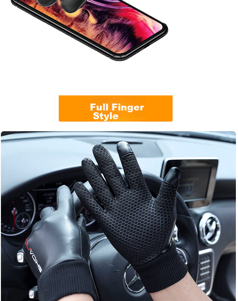 Move Iron Winter Gloves, Warm And Windproof Leather Gloves for Men And Women, Outdoor Cycling Sports Waterproof Ski Gloves with Touchscreen Functio 10