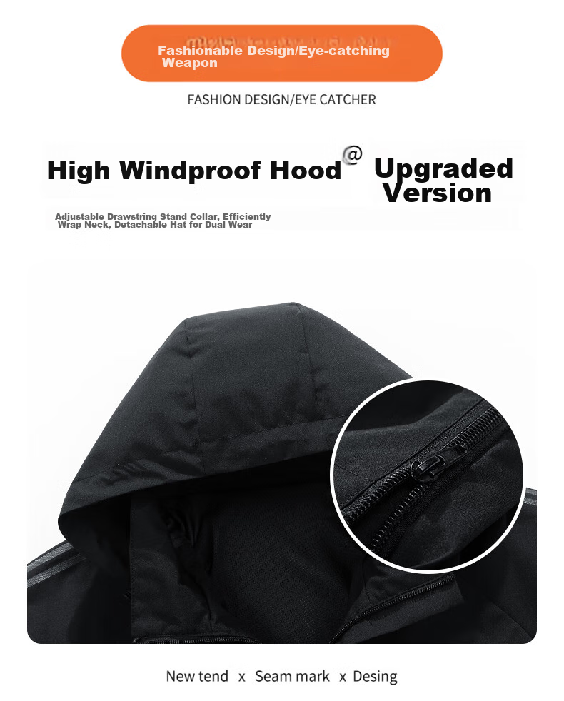 JEEP SPIRIT Men's Jacket, Spring And Autumn Outerwear, Casual Versatile Trendy Hooded Outdoor Menswear, Black, Size L 14