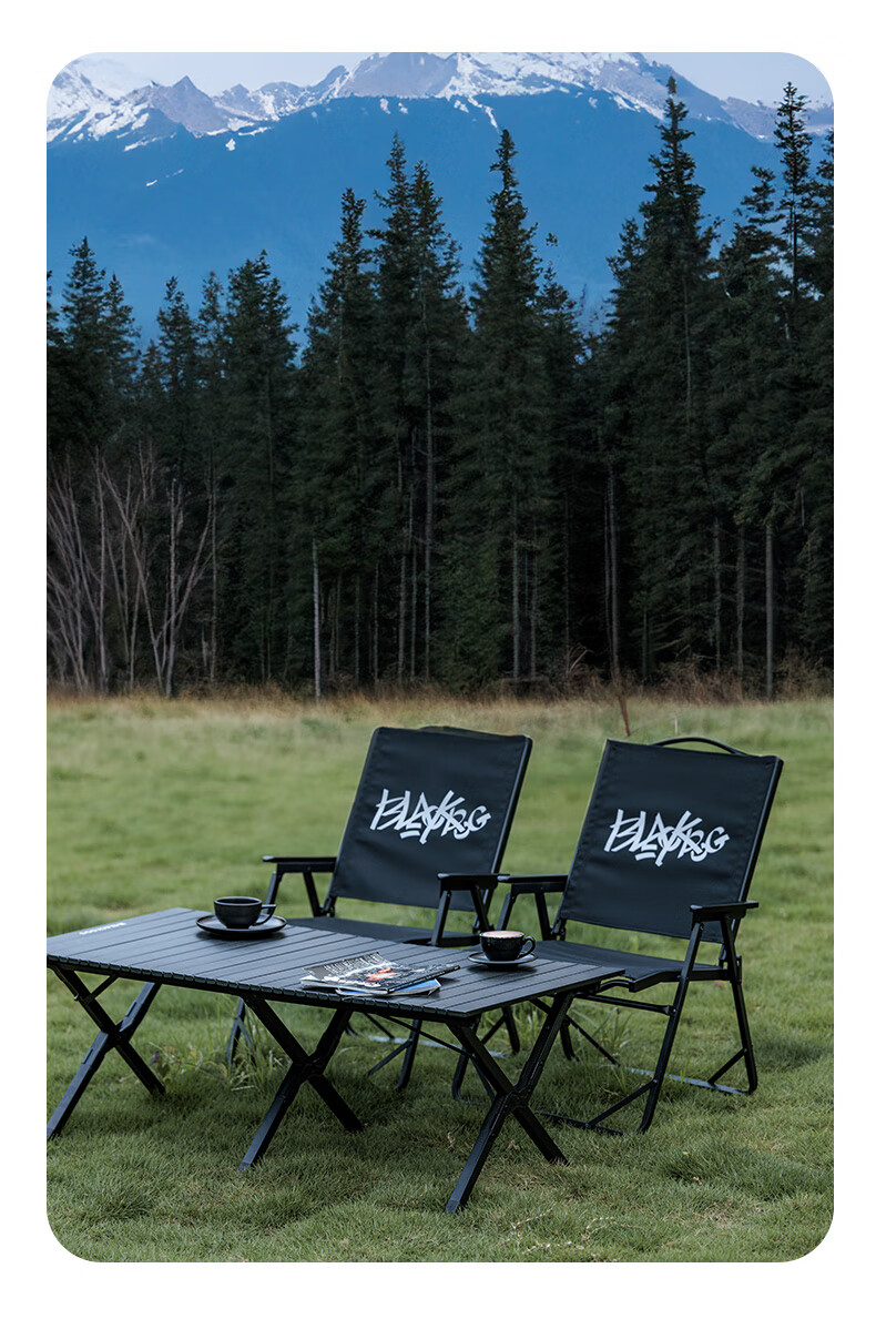 Black Dog Kmit Folding Chair, Single Seat Outdoor Chair with Backrest, Portable Lounge Chair for Leisure Fishing And Beach, Director Chair, Night Black 17