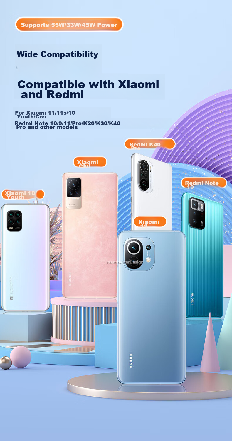 Chaofan Suitable for Xiaomi Charging Cable, 67W 90W 120W Data Cable, Fast Charging Extension, 2 Meters, 17/15/14/13/pro, Redmi K90/80/70/note15/14/pro 9