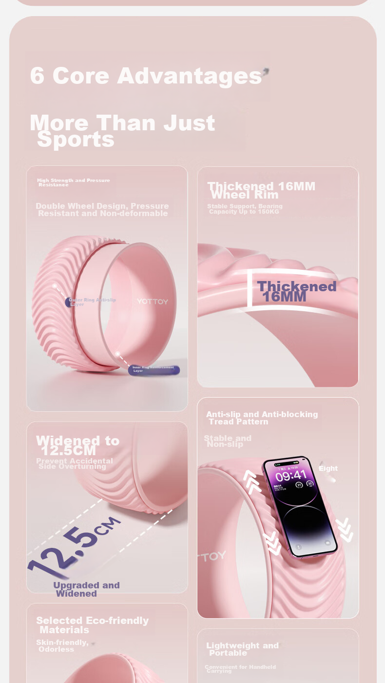 Yottoy Yoga Wheel for Shoulder Opening And Back Beauty, Beginner Yoga Equipment, Posture Correction Tool, Magic Ring for Pilates And Yoga 2