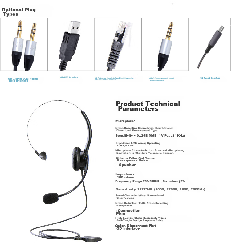 HION FOR600 Headset for Call Center Agents, Customer Service, Telemarketing Headphones - Dual Plug + Volume Control + Mute Function (B5.1) 6