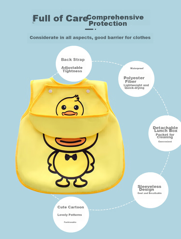 9I9 Baby Eating Smock, Waterproof Sleeveless Summer Children's Bib, Detachable Waterproof Apron, A070 Pink Doll 4