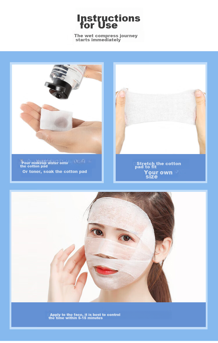 UPLUS Stretchable Water-Saving Wet Compress Cotton Pads, 200 Pieces, Mummy Makeup Remover Pads, Wet Compress Face Mask Paper 8