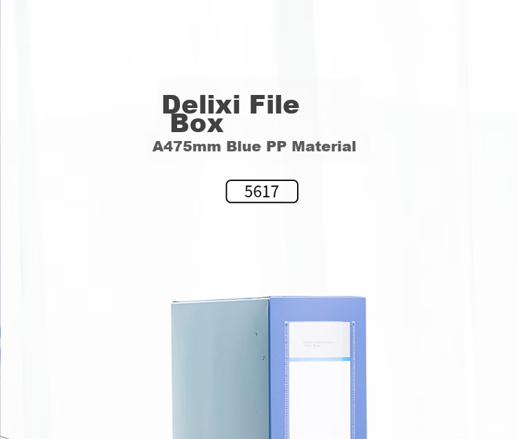 Deli 10 Pieces, 55mm A4 Plastic File Boxes, Thickened Document Boxes, Office File Storage, Accounting Supplies, Exam Organizer, Blue 1