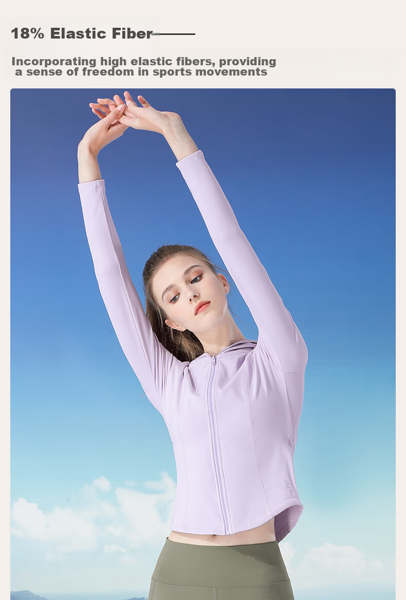CAMEL Quick-Dry Sun Protection Jacket for Women, Original Yarn Ice-Feel Outdoor Sports Hoodie, Slim-Fit New Summer Top Coat 8