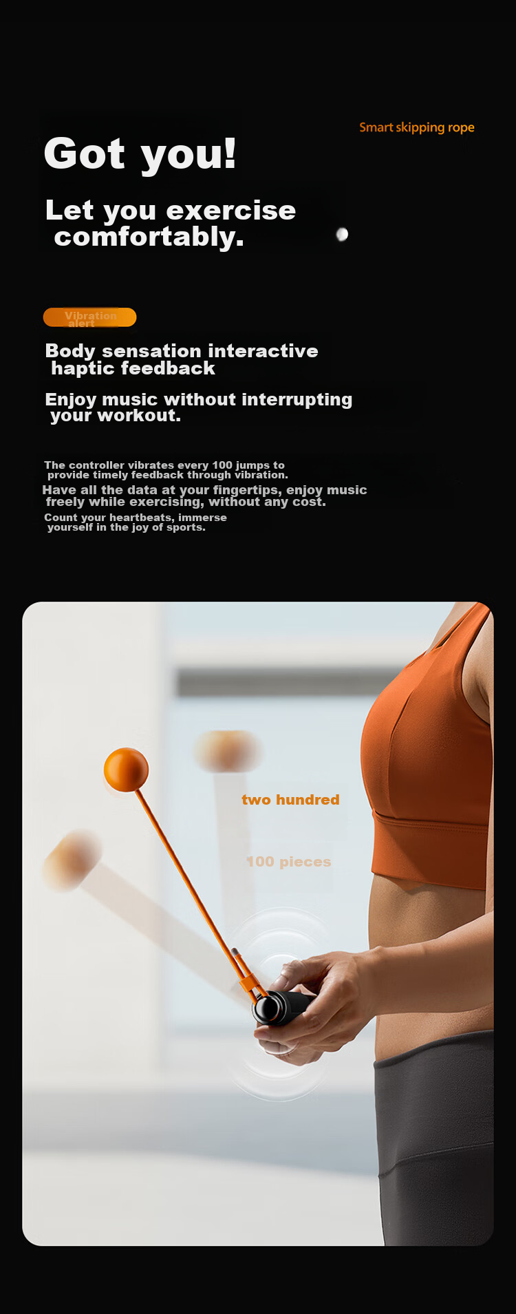 Feilipu Smart Jump Rope, Cordless Jump Rope for Adults, Weight Loss Fitness Fat Burning Specialized Weighted Counting Jump Rope 3703D Starry Gray 9