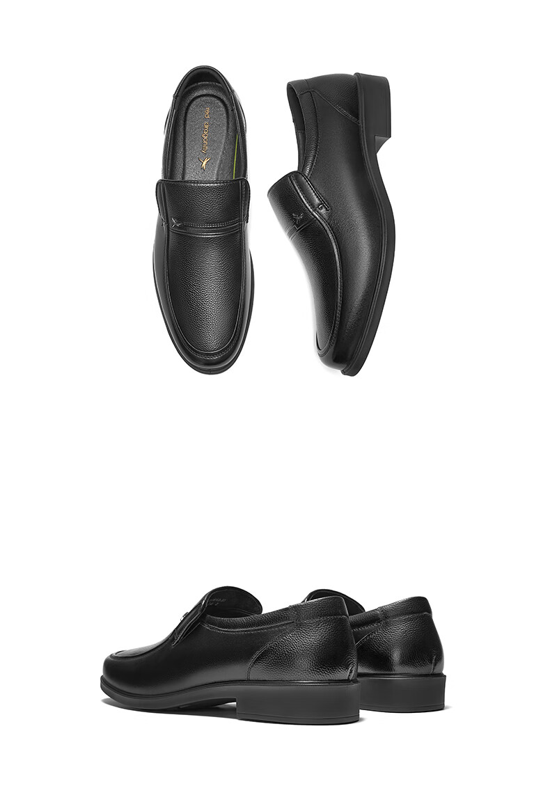 RED DRAGONFLY Leather Slip-On Dad Shoes, Casual Shoes for Men, Business Leather Shoes for Men, WTA23336, Black, Size 44 9