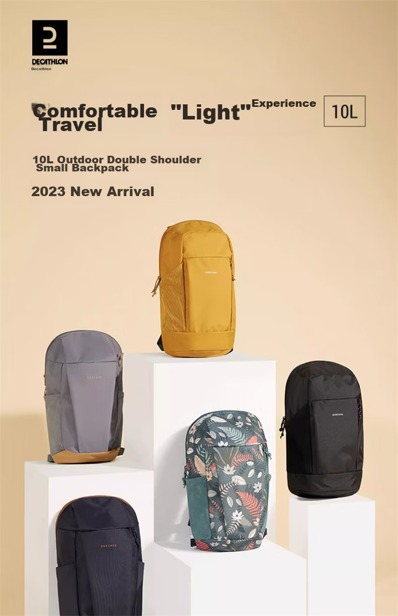 DECATHLON Men's And Women's Outdoor Travel Backpack, Hiking Backpack NH100, School Bag for Students And Children, 10 Liters, 4773405 1