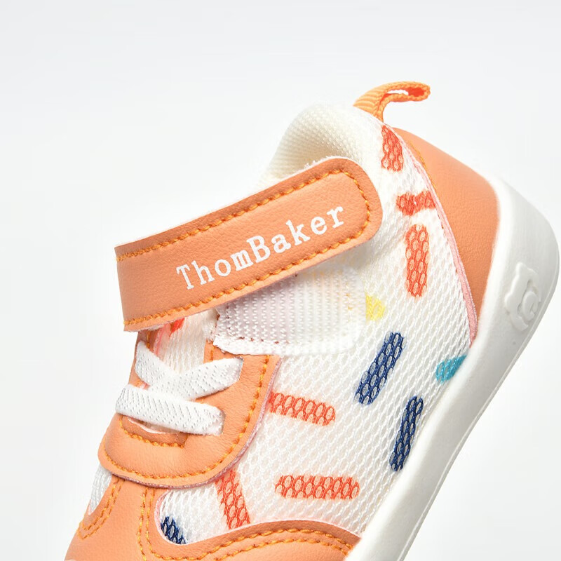 ThomBaker Baby Walking Shoes Spring Style, Non-Slip Breathable Mesh Toddler Shoes for Boys And Girls, Functional Shoes, Orange Colorful 16 1