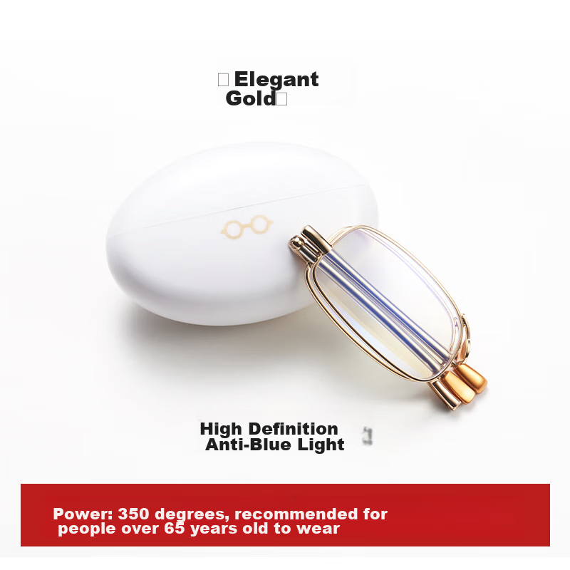 Jingpintang Folding Reading Glasses for Women, High Definition Anti-Blue Light Portable Protective Eyewear Reading Glasses JINGDONG Flagship Store Authentic 350 Degree