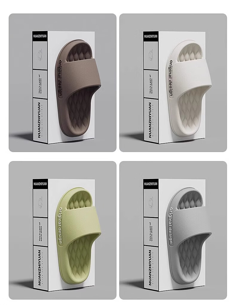 GUOLUOFEI Slip-On EVA Slippers for Men And Women, Summer Bathroom Shower Large Size Non-Slip Men's Sandals, Beige, Size 36-37 6