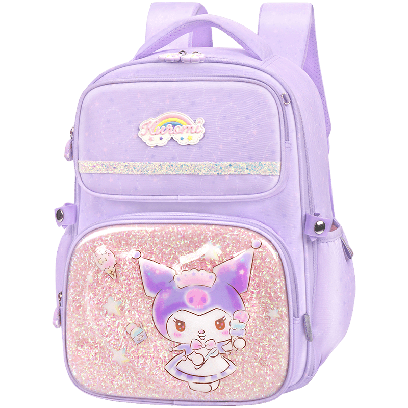 Hello Kitty Children's Backpack for Elementary School Girls Grades 1-3 Kuromi Cartoon Backpack School Supplies DB96601C Purple
