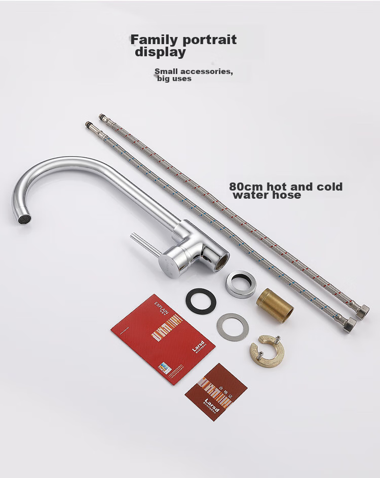 Larsd Kitchen Faucet Hot And Cold Sink Tap Copper Body Sink Faucet with 80CM Pipe F04 13