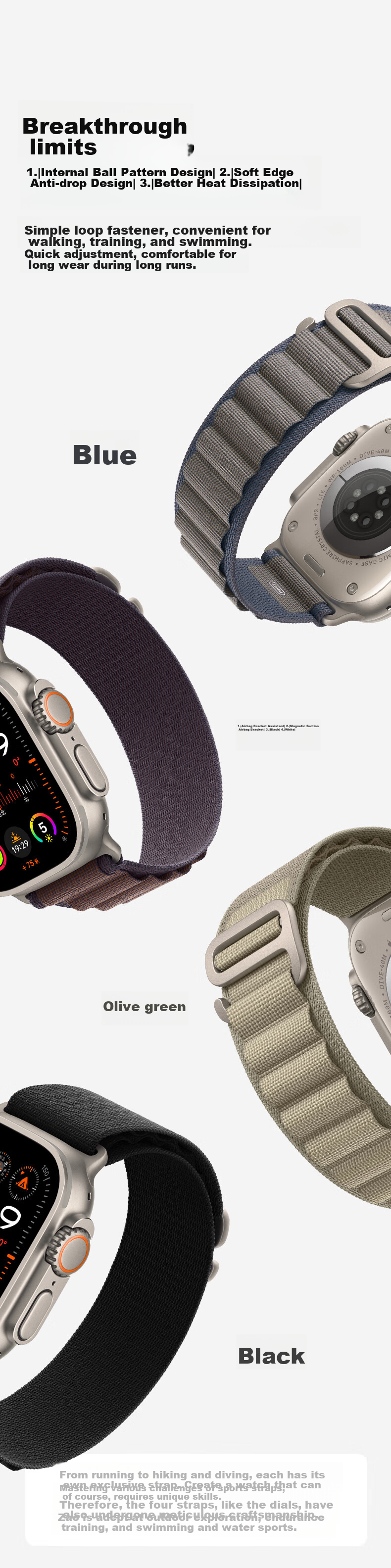 Mashi Compatible with Apple Watch Band, Apple Watch Ultra 3/iWatch Series 11/10/9/8/7/SE, Nylon Woven Blue, for 44/45/46/49mm 16