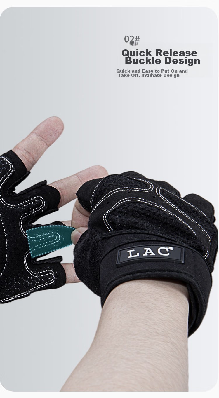 LAC Fitness Gloves for Men, Pull-Up Bar, Non-Slip, Bicycle, Mountain Climbing Training, Cycling, Half-Finger, Callus Prevention, Size M 6
