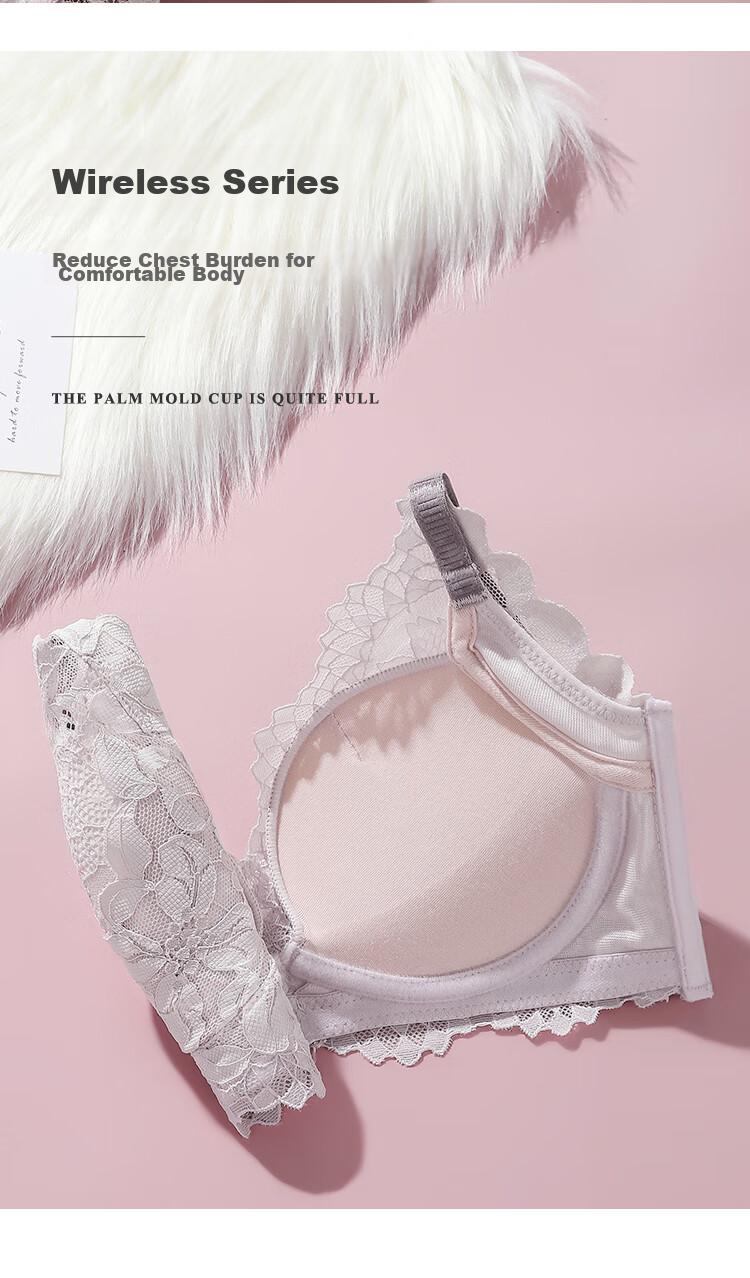 Moonbadi Women's Bra Set for Small Breasts, Push-Up, Wireless, Lift, Sexy Lace Side Support Bra for Side Boob Reductio 8