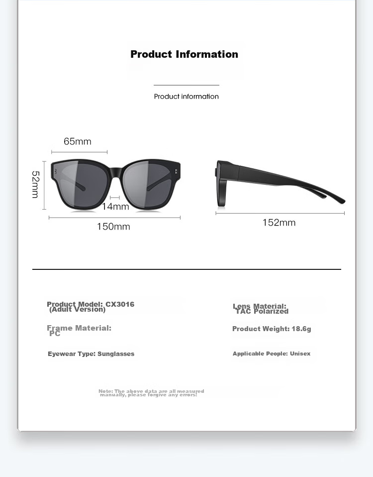 CAXMAN Sunglasses Clip-On for Nearsighted Men And Women, Polarized Sunglasses Insert for Driving, Specialized Glasses Holder for Myopia 18