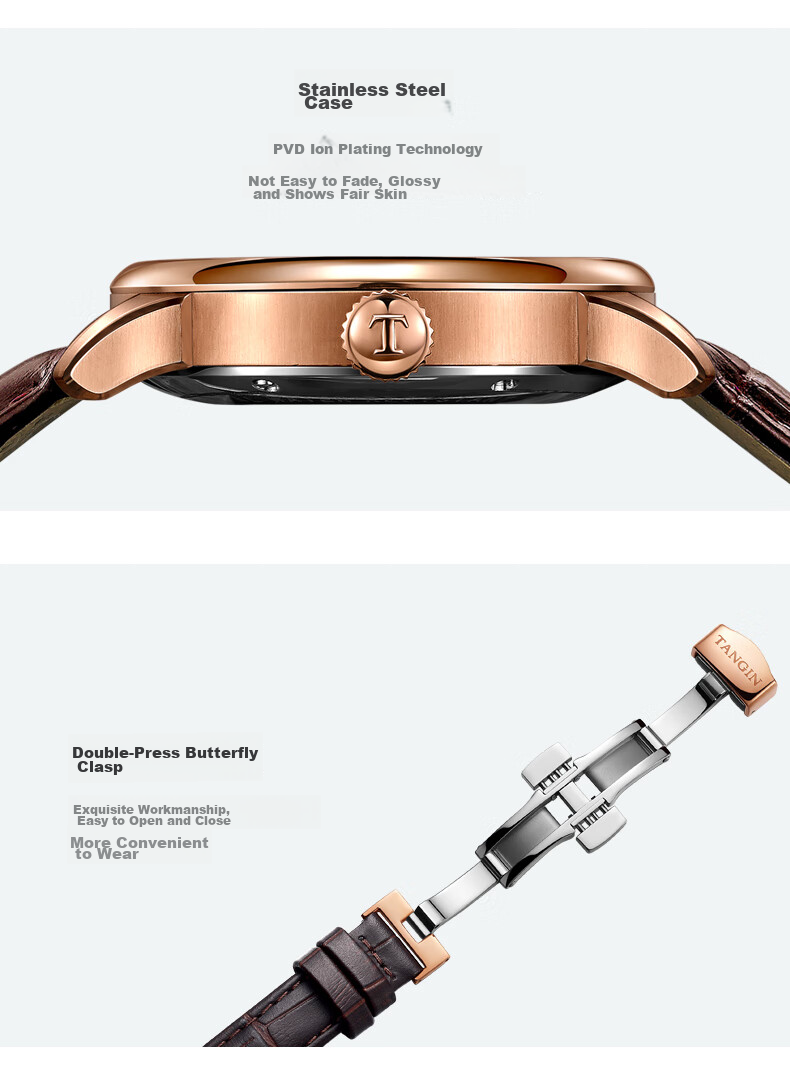 TANGIN Ladies' Watch, Fully Automatic Mechanical Women's Watch, Fashionable Diamond-Studded Elegant Timepiece, Birthday Gift for Wome 15