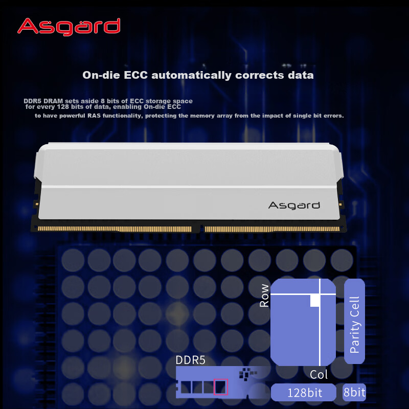 阿斯加特（Asgard）32GB(16GBx2) DDR5 6000 台式机内存条 海拉 马甲条 海力士M-die CL30 星光银