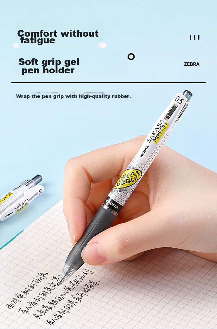 ZEBRA JJ77 Learning Combination Set 17, 0.5mm Bullet Tip Brush Pen, Highlighter Savior, Note-Taking Battery Set, 3 Pens + 5 Refills 6