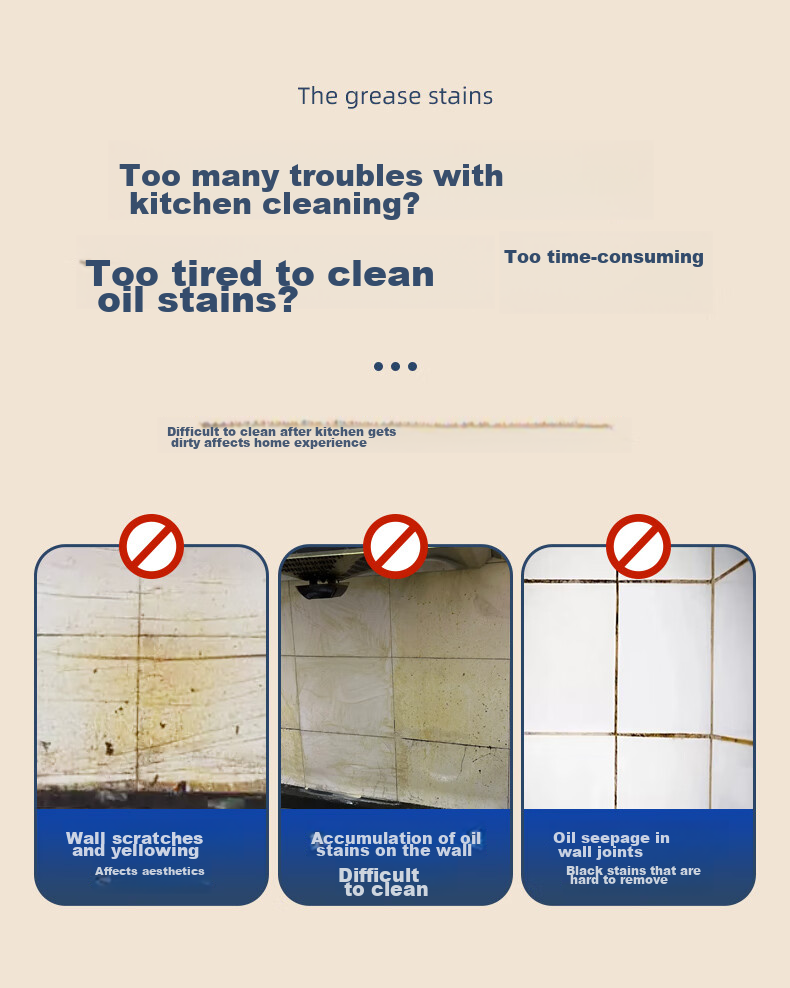 Xiruo Kitchen Oil-Proof Sticker, Thickened Waterproof Heat-Resistant Transparent Ceramic Tile Wall Range Hood Static Cling Countertop Protective Film 2