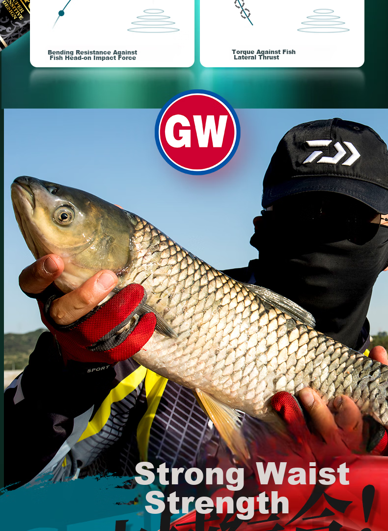 GW Fishing Rod Xuance Jijie Version 7.2, Ultra-Light And Hard, 28 Sections, High Carbon Fiber, Carp Fishing Rod, Black Pit Rod 14