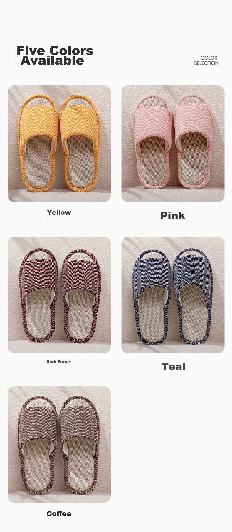 GUOLUOFEI Home Slippers for Men, Summer Indoor Cloth Linen Couple's All-Season Spring Autumn Floor Slippers, Gray-Green, Size 44-45 6