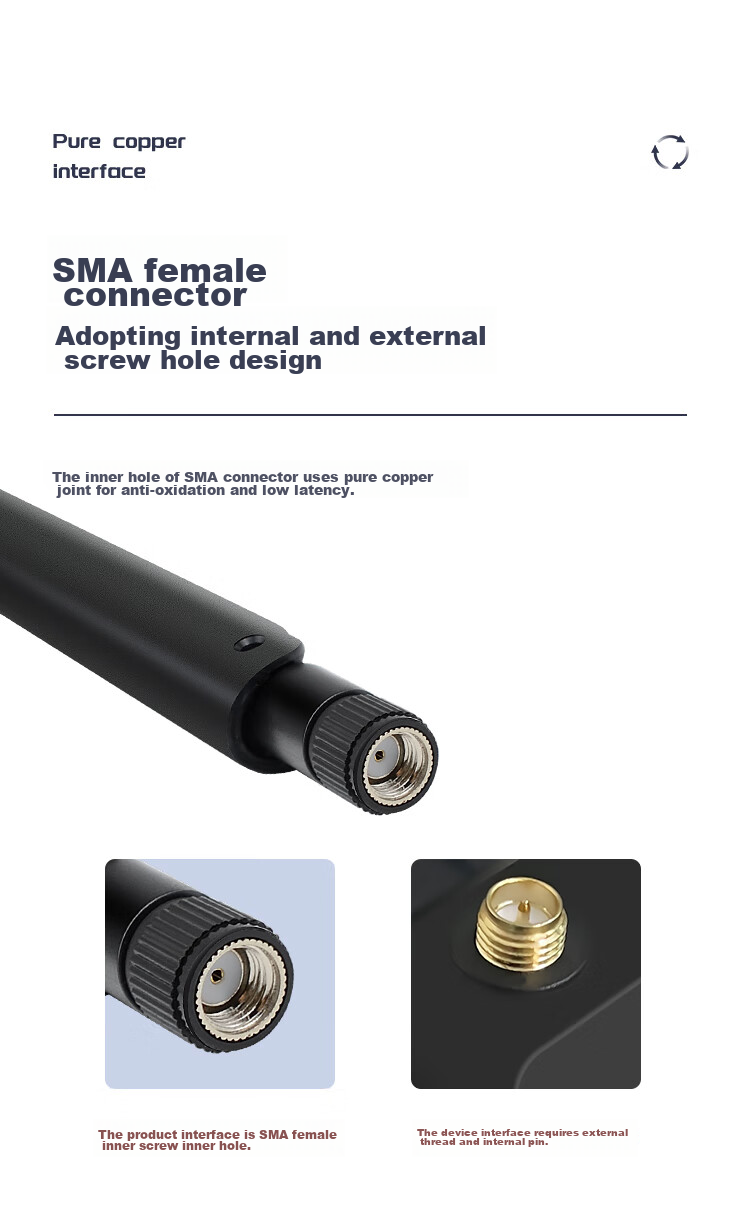 EB-LINK 2.4G/5G External Antenna, 6dB Wireless Network Card Extension Antenna, WIFI Dual-Band Router High-Gain Antenna, SMA Internal Threaded Hole 5