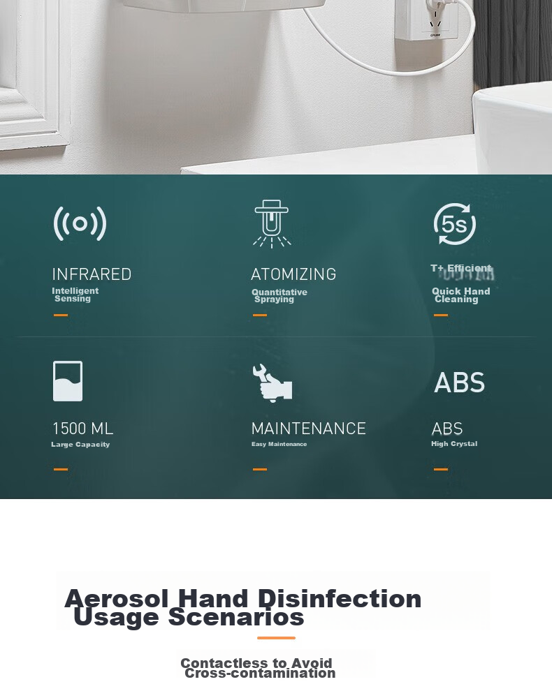 Interhasa! B3000 Automatic Sensor Hand Sanitizer Wall-Mounted Disinfection Machine Hand Alcohol Sprayer Hand Sanitizer 2