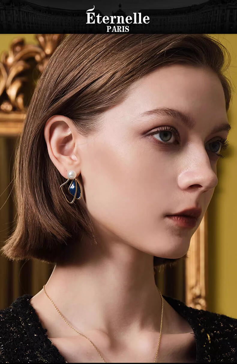Eternelle French Eternal Original Butterfly Series Earrings, Niche Design New Style Ear Rings, Forest Green (925 Silver) 1