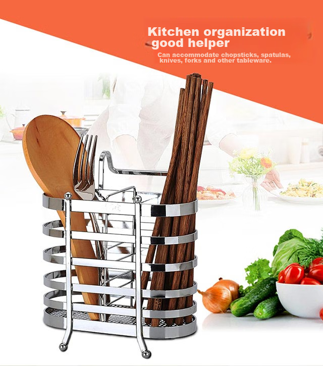MAXCOOK Chopstick Holder, Stainless Steel Chopstick Storage Rack, Chopstick Cage Bucket with Draining And Anti-Mold Storage Box, Two Compartments MCWA205 3