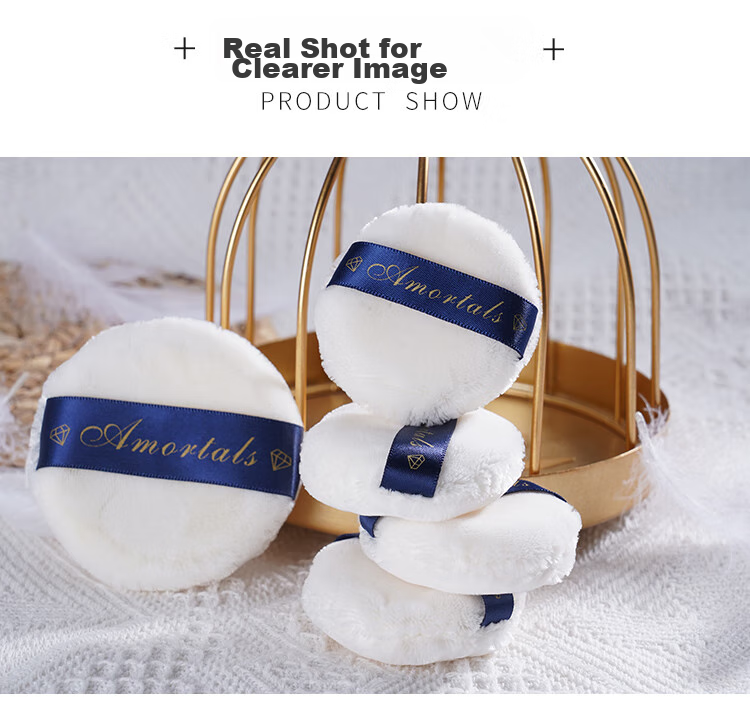 AMORTALS Velvet Feather Lightweight Face Powder Puff Large Size Loose Powder Puff Non-Absorbent Makeup Tool 24