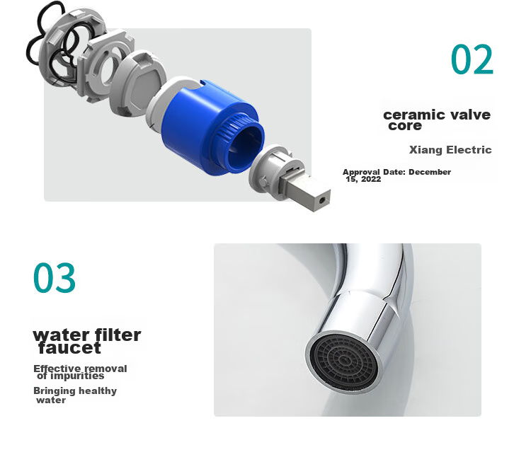 MEJUE Kitchen Faucet, Stainless Steel Double Water Spray, 360° Rotating Hot And Cold Dual Control, Sink Basin Z-011341 15
