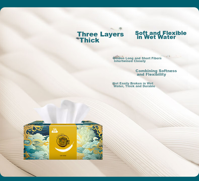 Hygienix Facial Tissues, Soft Touch 3-Ply 136 Sheets * 3 Boxes, High-Quality Business Tissues for Home Use, Hard Box Tissue Paper, Toilet Paper 8