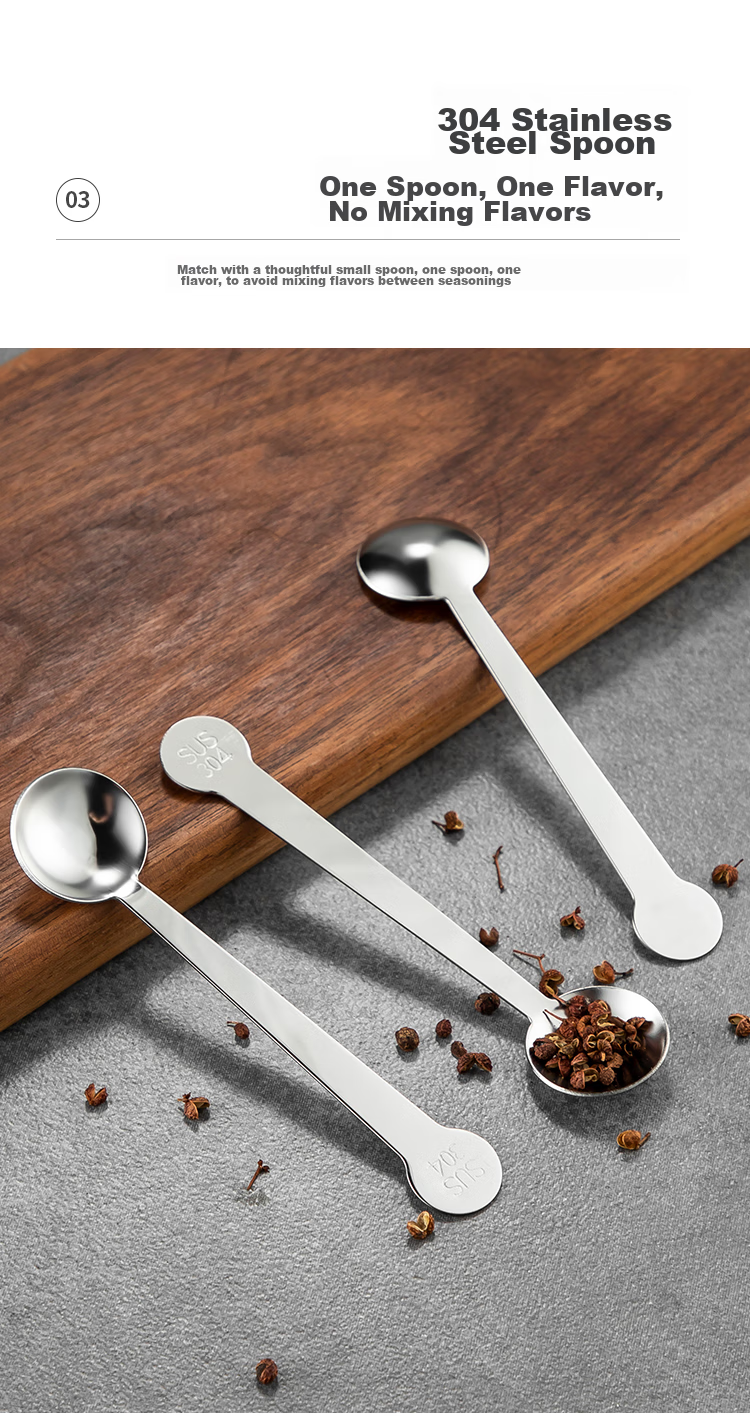 MAXCOOK 304 Stainless Steel Glass Seasoning Container Salt Shaker Powder Dispenser Sugar Powder Barbecue Spice Bottle MCTC1372 6