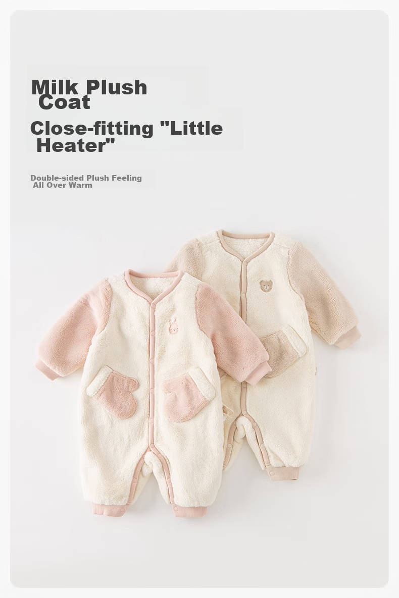 DAVE & BELLA Newborn 2023 Autumn Winter Baby Boys Romper Girls Outing Jumpsuit Anti-Static 1