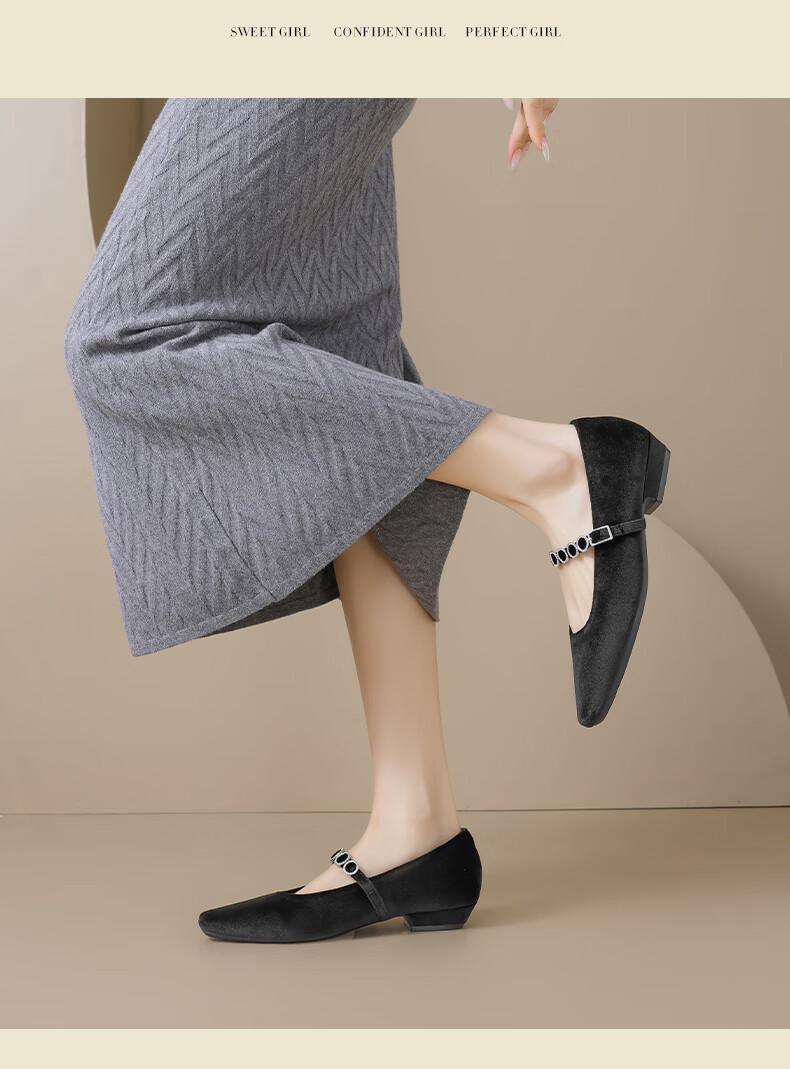 DAPHNE Red Wedding Shoes for Women, 2026 Summer New Style Bridal Shoes, Flat Chinese-Style Chunky Heel Mary Jane Women's Shoes, Shallow Mouth Flats 8