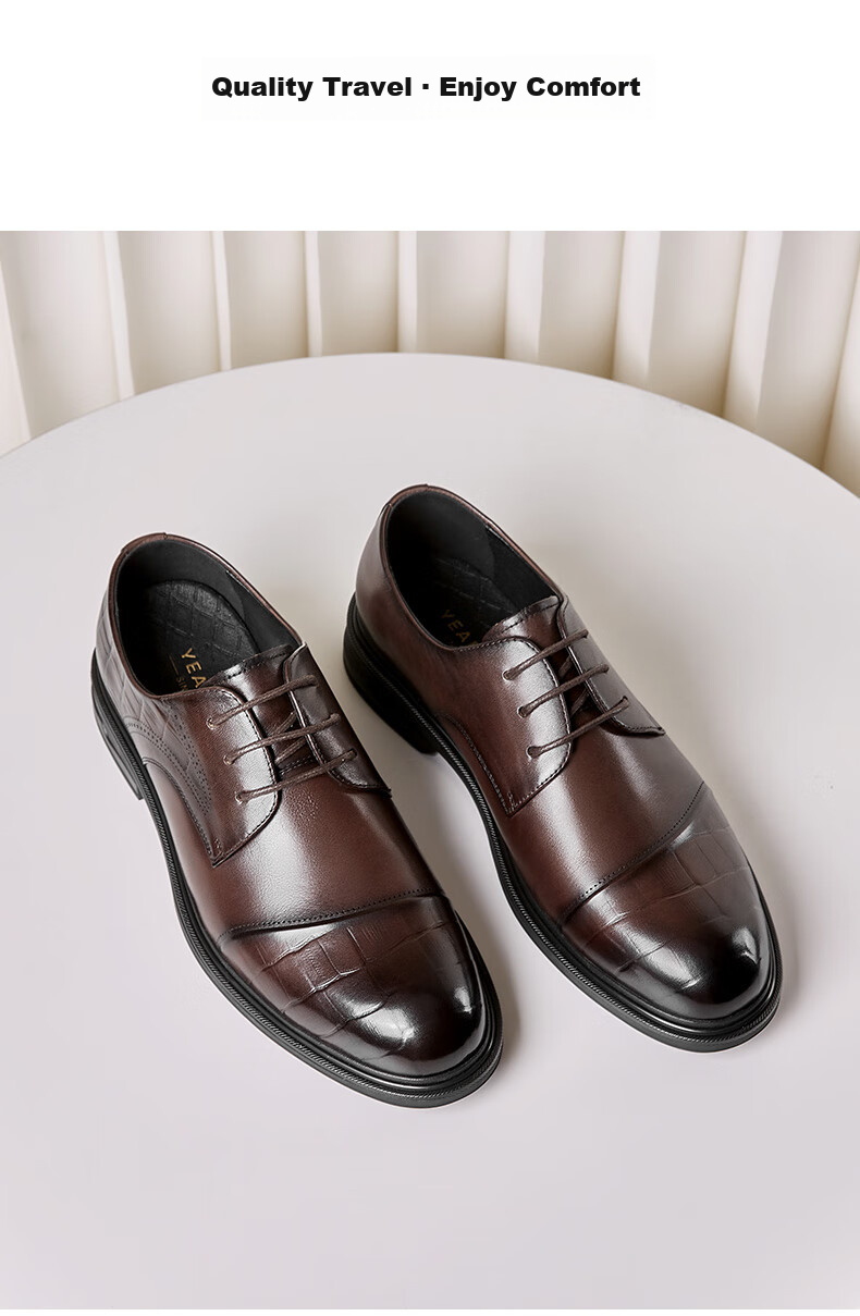 Yierkang Men's Leather Shoes, Business Formal Dress Shoes, British Style Loafers, Groom Wedding Shoes, 54277W Black Size 44 14