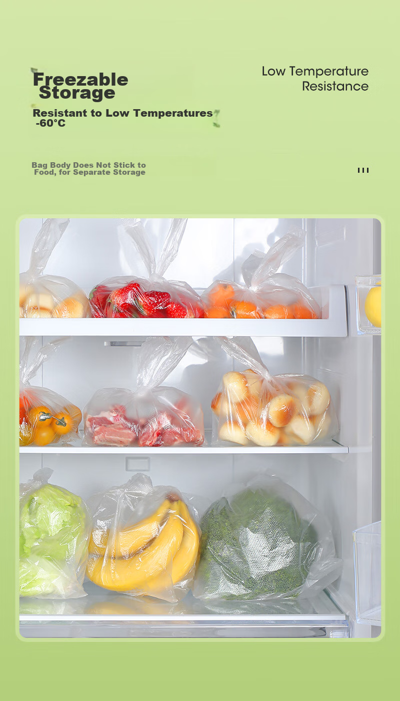 MARYYA Disposable Food-Grade Storage Bags, Large Size 80 Pieces, 40x50cm Plastic Bags, Thickened, for Vegetable Refrigeratio 9