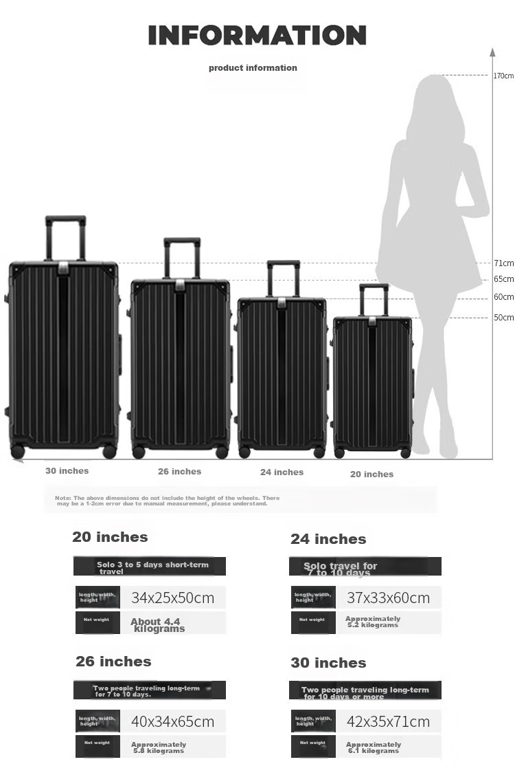 Dream Traveler Large Capacity Suitcase with Aluminum Frame, Trolley Wheels, And 360° Rotation, Travel Luggage for Men And Women, 20-Inch Matte Black 4
