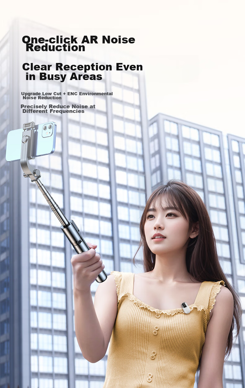 CRENOV [Immersive Audio Recording] Wireless Lavalier Microphone Audio Pickup for Live Streaming, Recording Equipment for Mobile Phones, Computers, Cameras, TikTok, Outdoor Short Videos, Professional Noise Reduction, Dual-Channel 7
